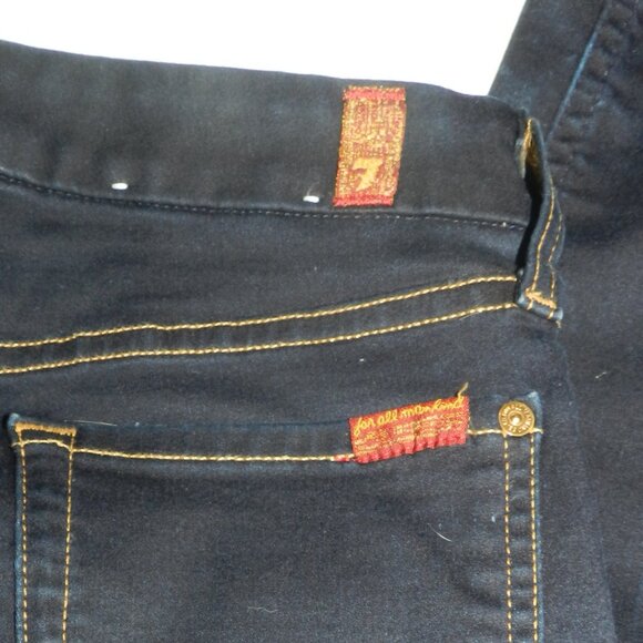 7 For All Mankind Size 28 Skinny Midrise Dark Wash Denim Jeans🆕📦⌚🏃🏻💨⚡🚚 - Picture 10 of 16